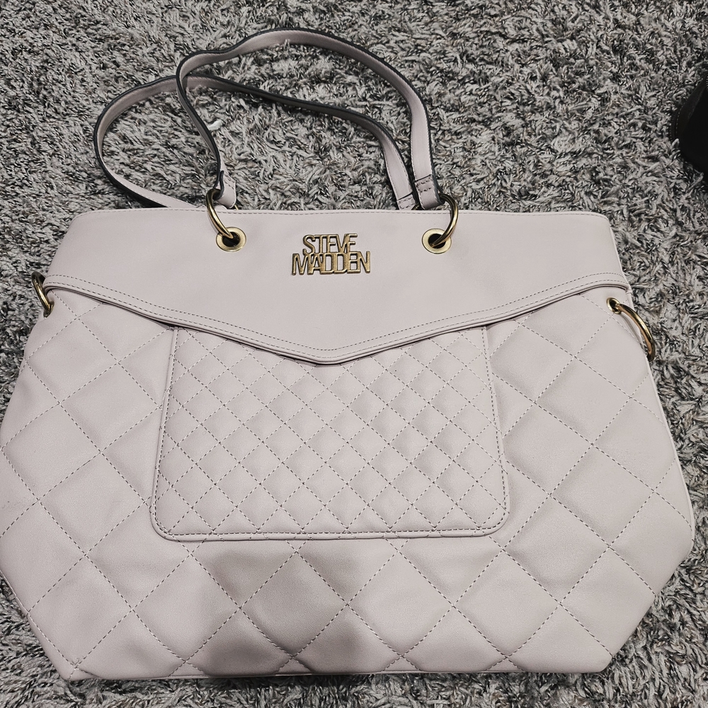 Steve Madden White Quilted Women's Bag